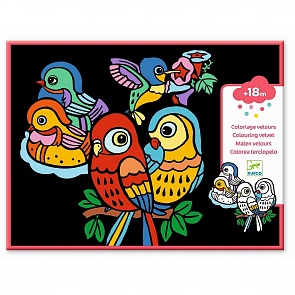 Набор для творчества – бархатные раскраски Птенцы (Djeco, 09099)